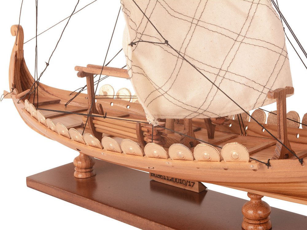 13" Unfinished Wood Hand Painted Model Boat HomeRoots