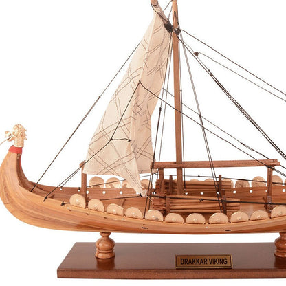 13" Unfinished Wood Hand Painted Model Boat HomeRoots