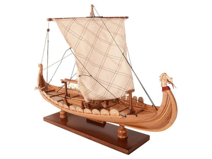 13" Unfinished Wood Hand Painted Model Boat HomeRoots