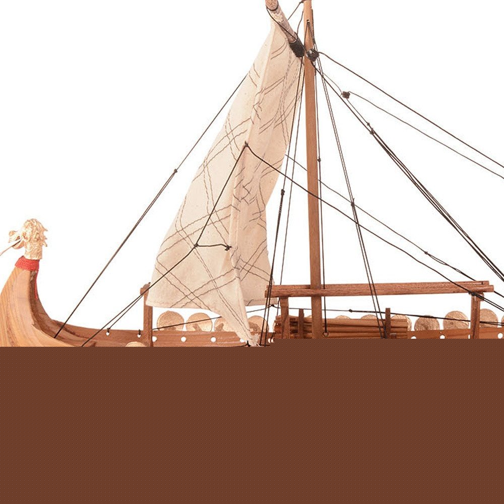 13" Unfinished Wood Hand Painted Model Boat HomeRoots