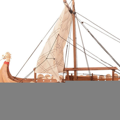 13" Unfinished Wood Hand Painted Model Boat HomeRoots