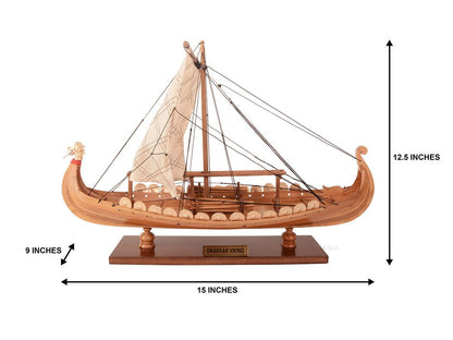13" Unfinished Wood Hand Painted Model Boat HomeRoots