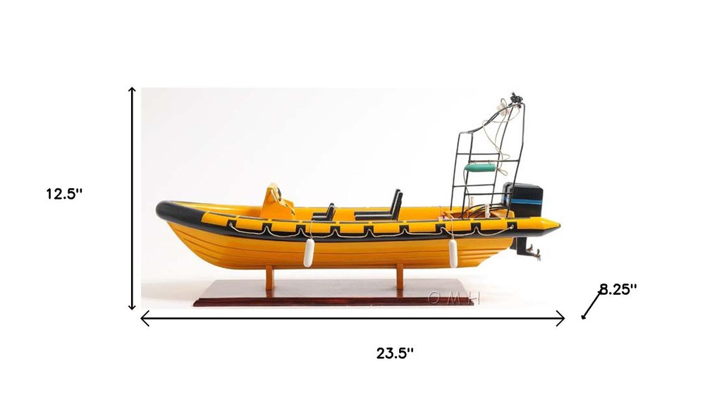 13" Unfinished Wood Hand Painted Model Boat HomeRoots