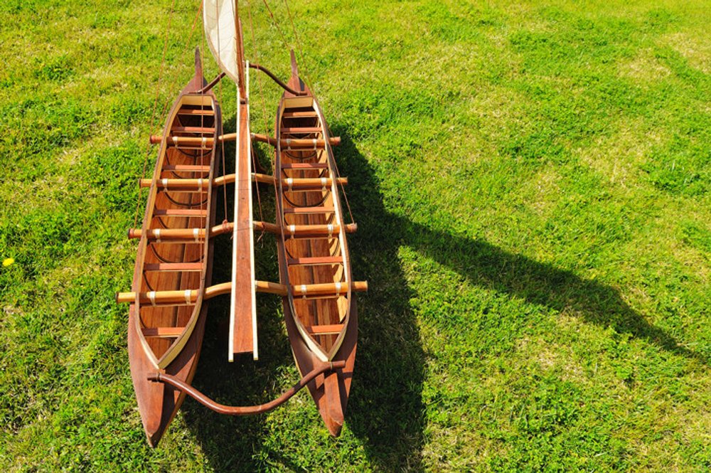 52" Unfinished Wood Hand Painted Model Boat HomeRoots