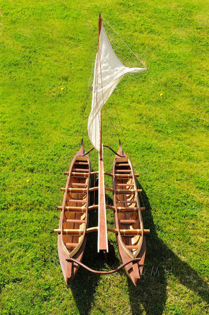 52" Unfinished Wood Hand Painted Model Boat HomeRoots