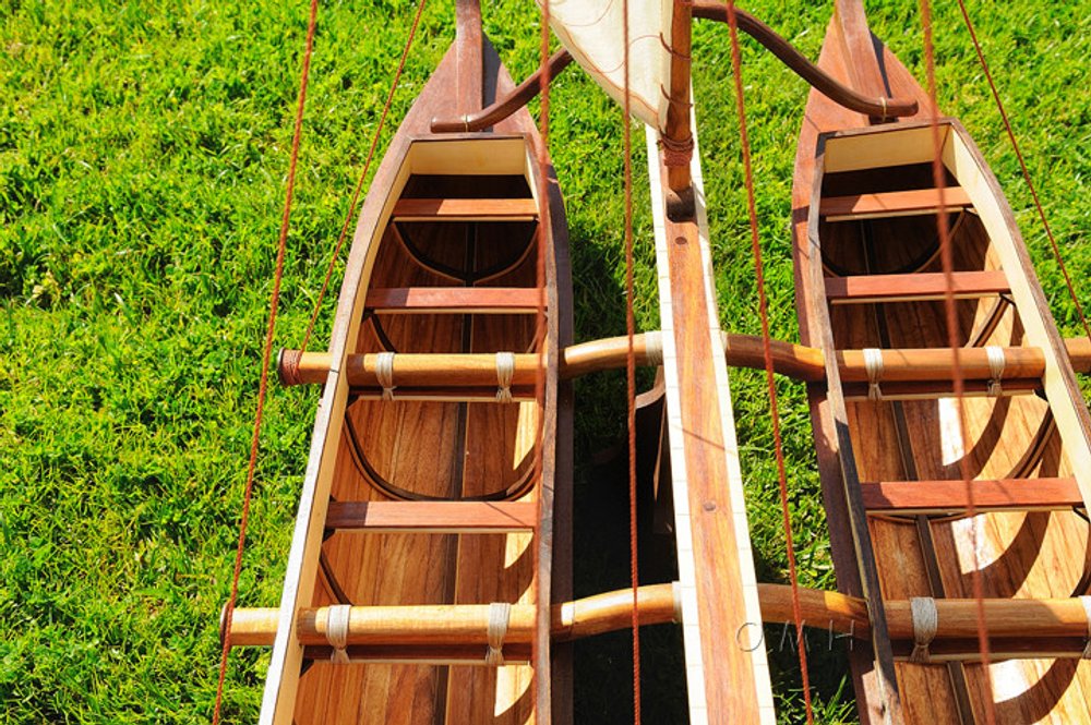 52" Unfinished Wood Hand Painted Model Boat HomeRoots