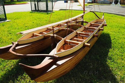 52" Unfinished Wood Hand Painted Model Boat HomeRoots