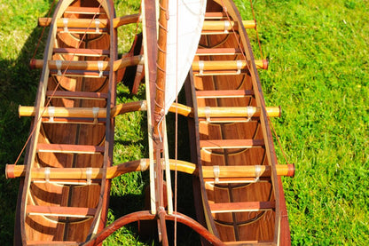 52" Unfinished Wood Hand Painted Model Boat HomeRoots