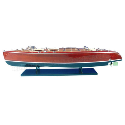 17" Unfinished Wood Hand Painted Model Boat HomeRoots