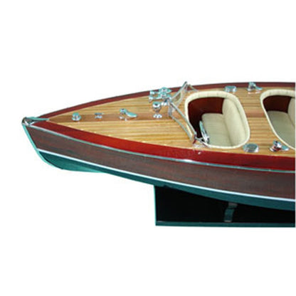 17" Unfinished Wood Hand Painted Model Boat HomeRoots