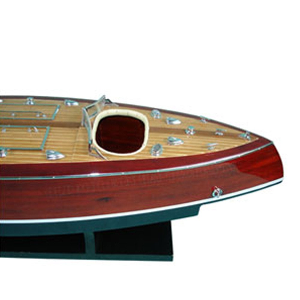 17" Unfinished Wood Hand Painted Model Boat HomeRoots