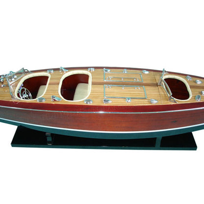 17" Unfinished Wood Hand Painted Model Boat HomeRoots