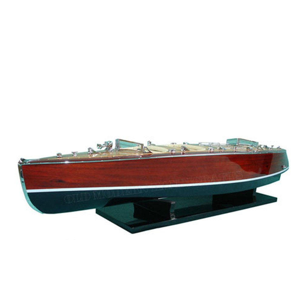 17" Unfinished Wood Hand Painted Model Boat HomeRoots