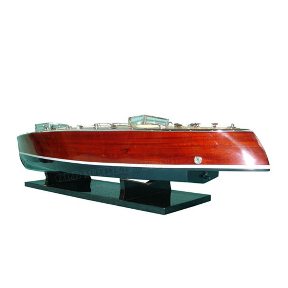 17" Unfinished Wood Hand Painted Model Boat HomeRoots