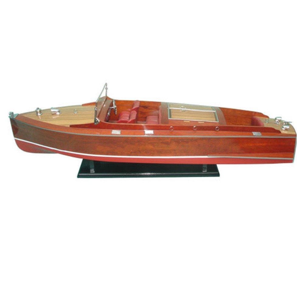 9" Unfinished Wood Hand Painted Model Boat HomeRoots