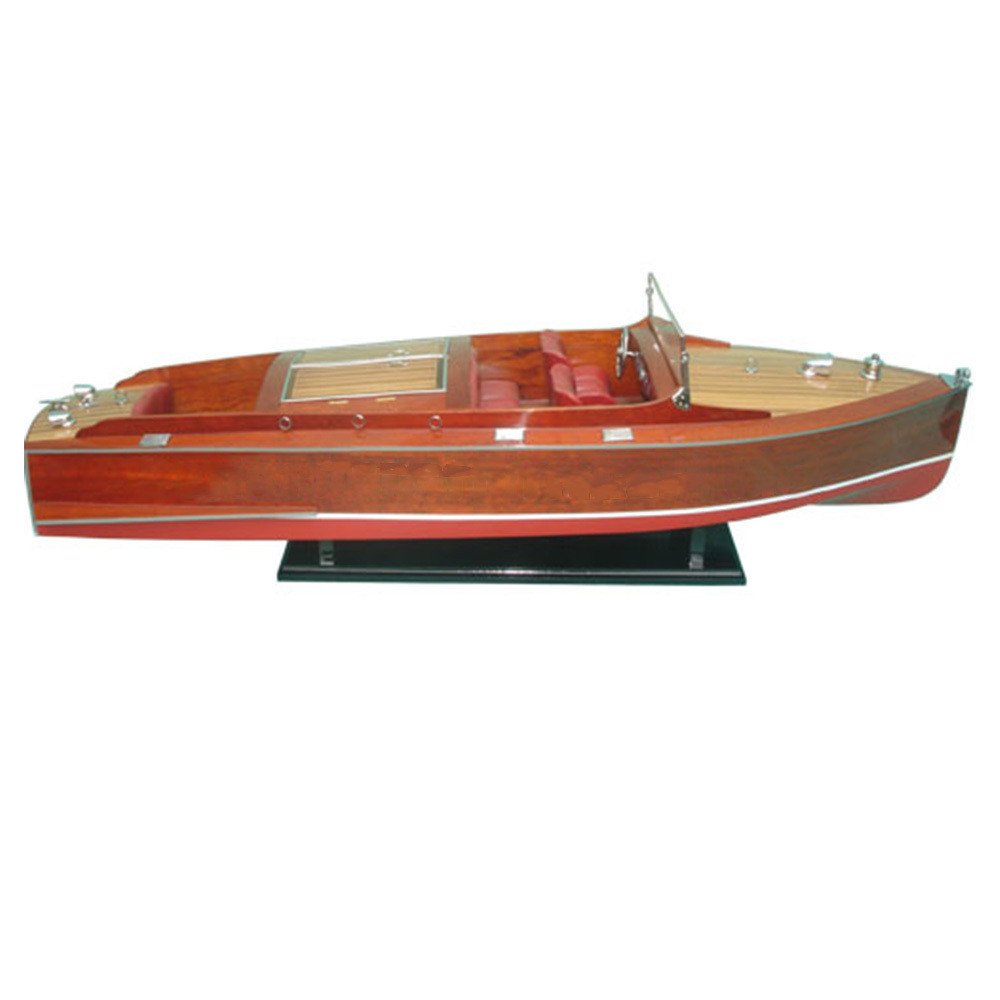 9" Unfinished Wood Hand Painted Model Boat HomeRoots