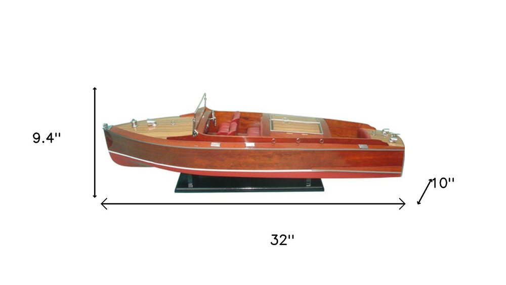9" Unfinished Wood Hand Painted Model Boat HomeRoots