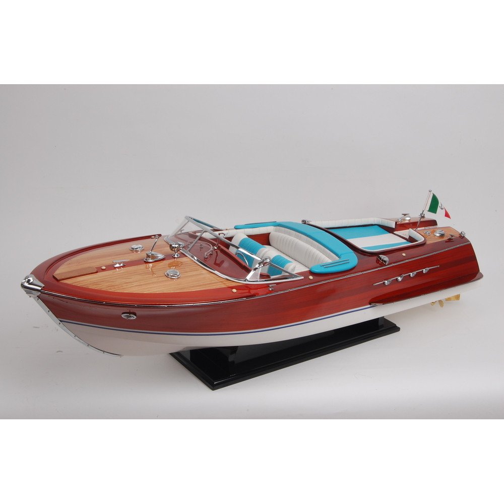 10" Unfinished Wood Hand Painted Model Boat HomeRoots
