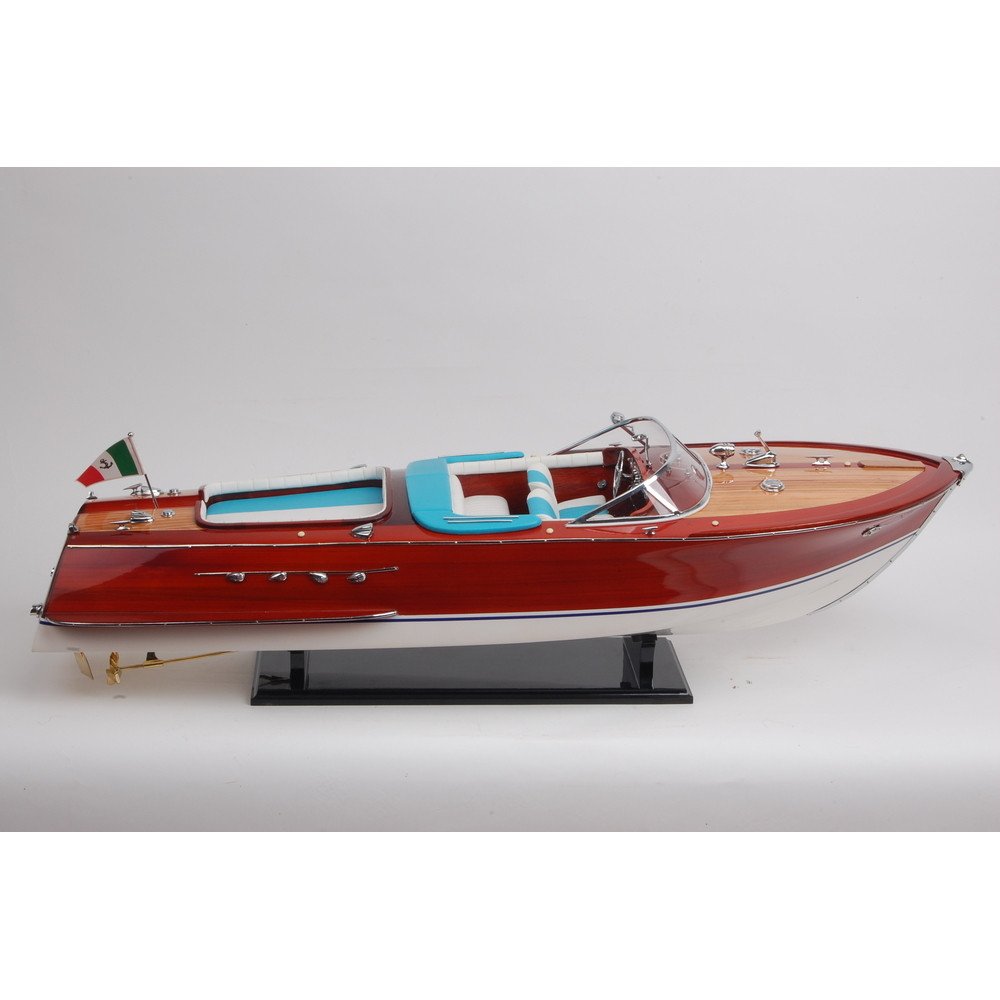 10" Unfinished Wood Hand Painted Model Boat HomeRoots