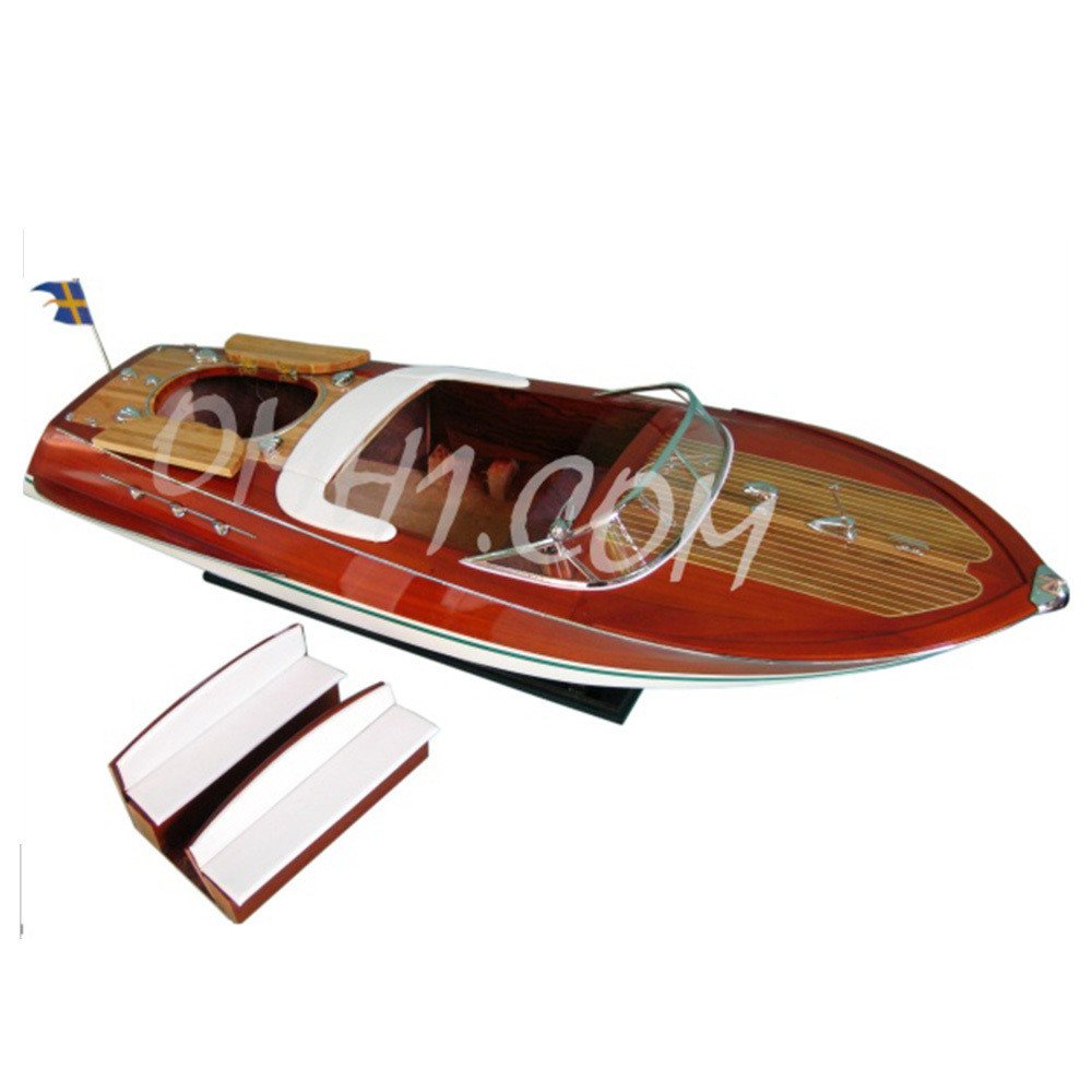10" Unfinished Wood Hand Painted Model Boat HomeRoots