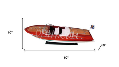 10" Unfinished Wood Hand Painted Model Boat HomeRoots