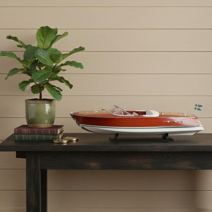 10" Unfinished Wood Hand Painted Model Boat HomeRoots