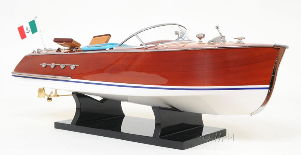 8" Unfinished Wood Hand Painted Model Boat HomeRoots
