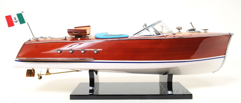 8" Unfinished Wood Hand Painted Model Boat HomeRoots