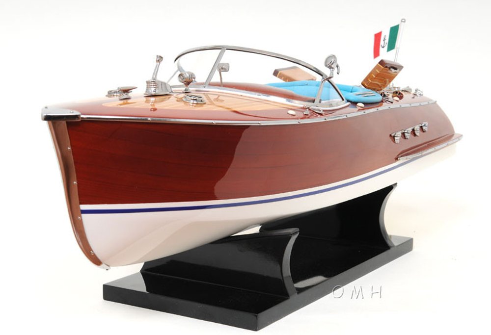 8" Unfinished Wood Hand Painted Model Boat HomeRoots