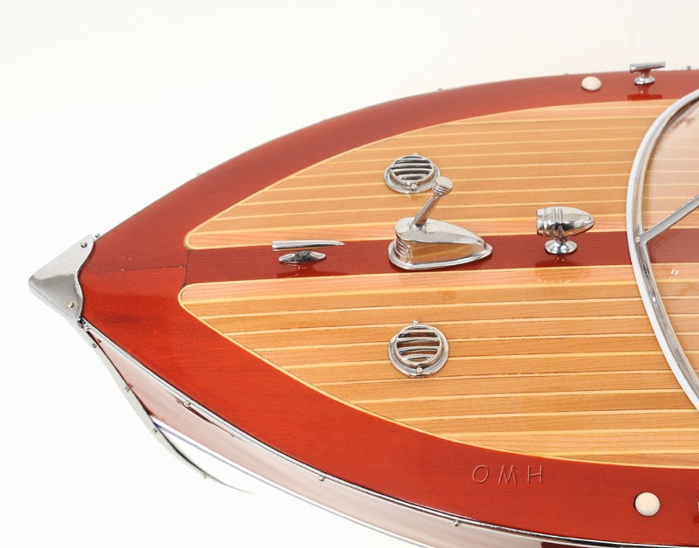 8" Unfinished Wood Hand Painted Model Boat HomeRoots