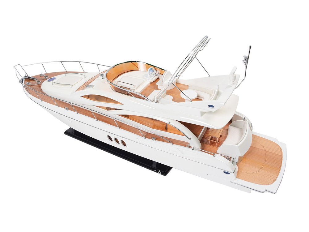 14" Unfinished Wood Hand Painted Model Boat HomeRoots