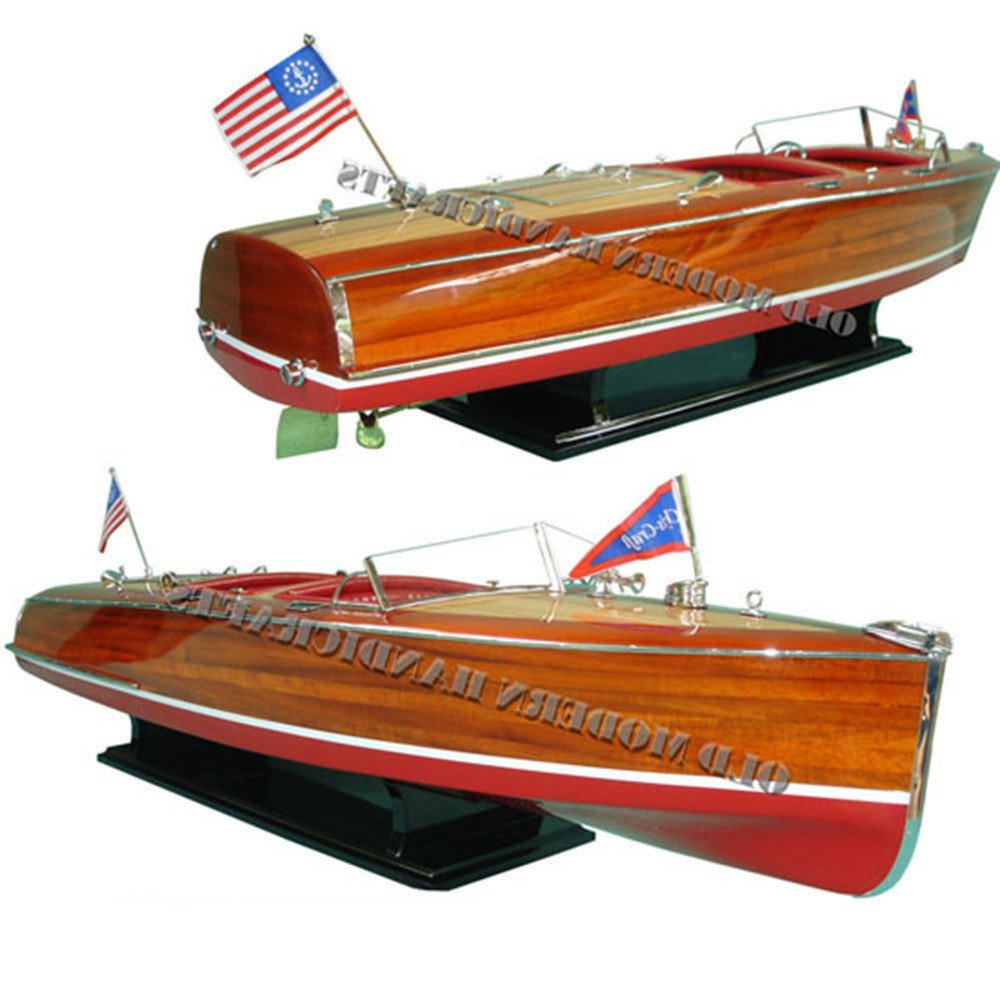 10" Unfinished Wood Hand Painted Model Boat HomeRoots