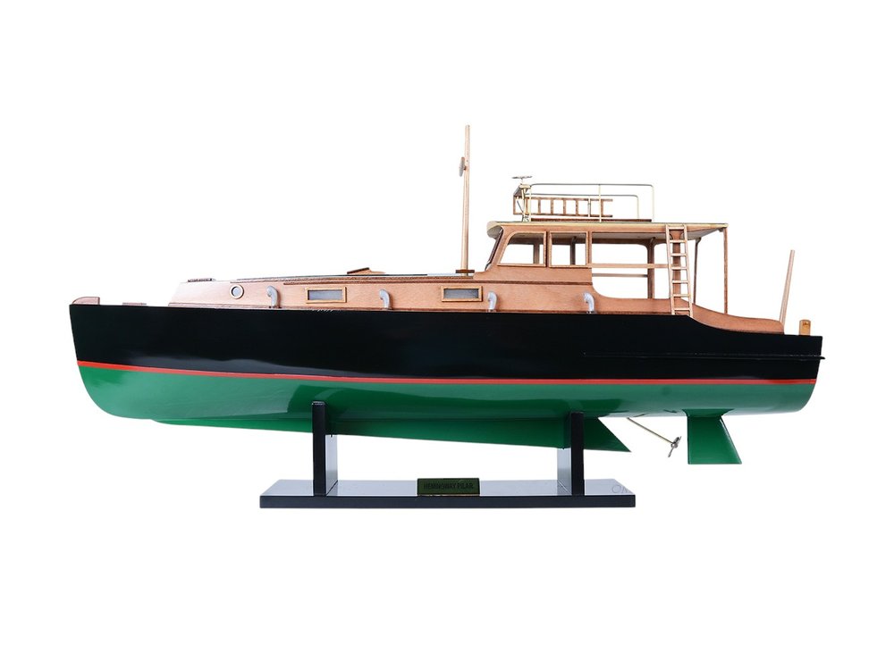 14" Unfinished Wood Hand Painted Model Boat HomeRoots