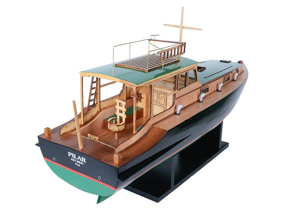 14" Unfinished Wood Hand Painted Model Boat HomeRoots