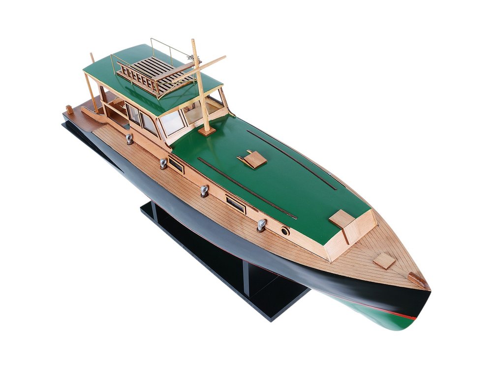 14" Unfinished Wood Hand Painted Model Boat HomeRoots