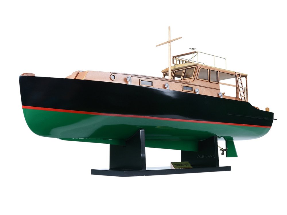 14" Unfinished Wood Hand Painted Model Boat HomeRoots