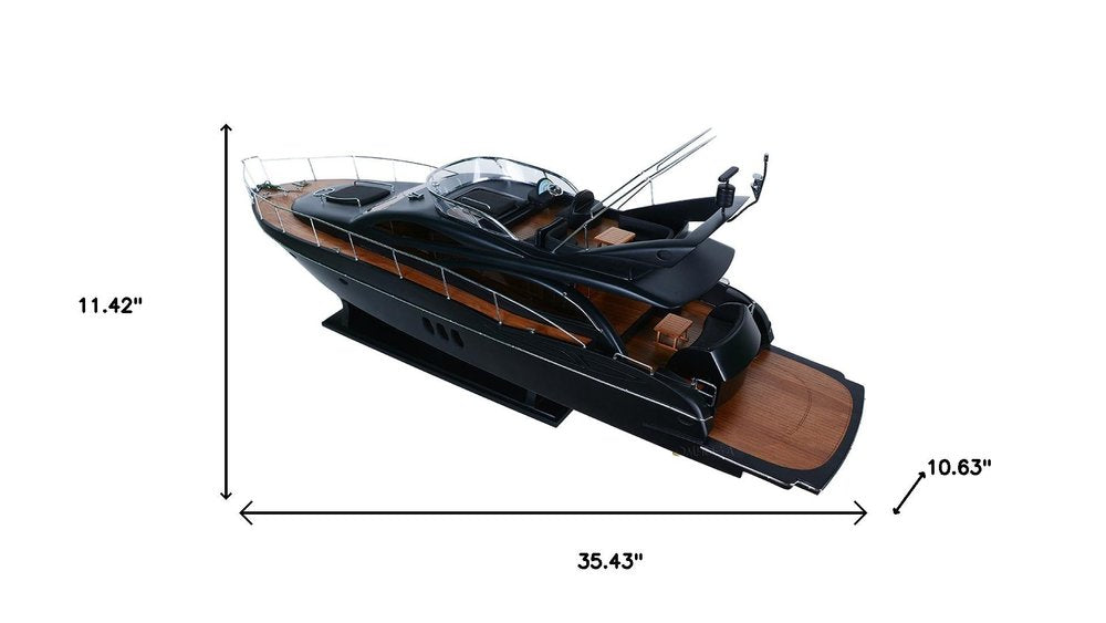 11" Unfinished Wood Hand Painted Model Boat HomeRoots