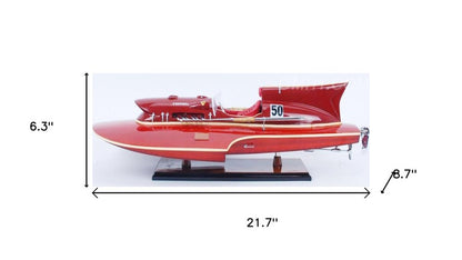 6" Unfinished Wood Hand Painted Model Boat HomeRoots