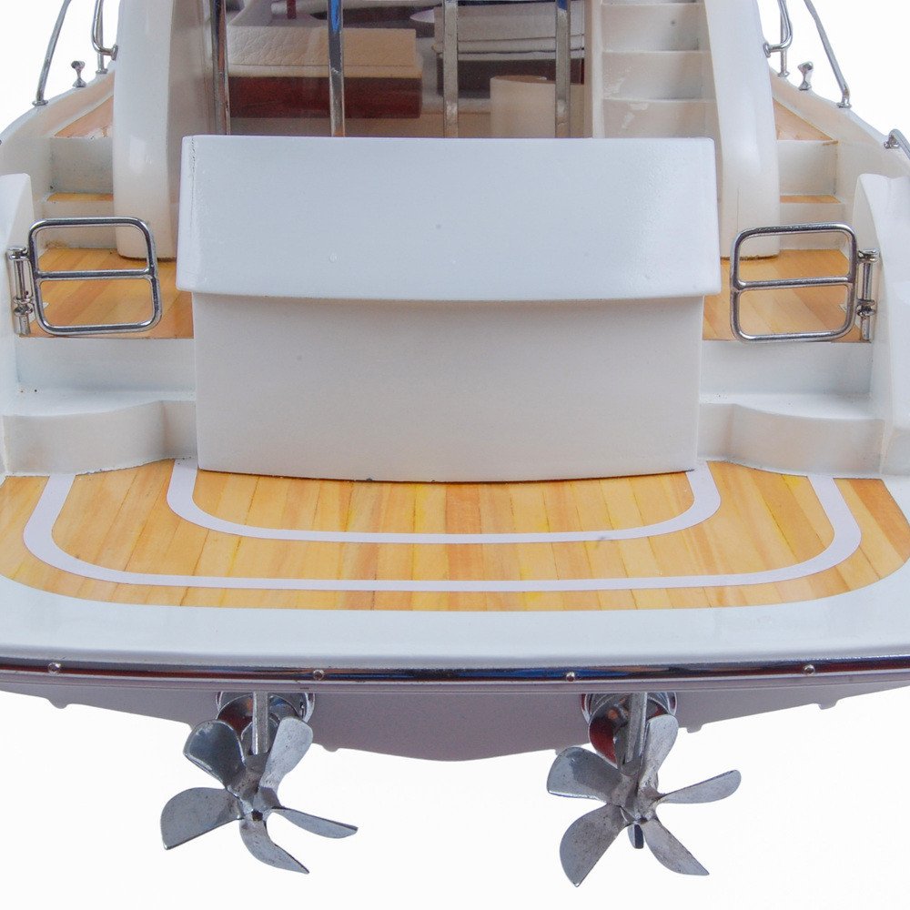 15" Unfinished Wood Hand Painted Model Boat HomeRoots