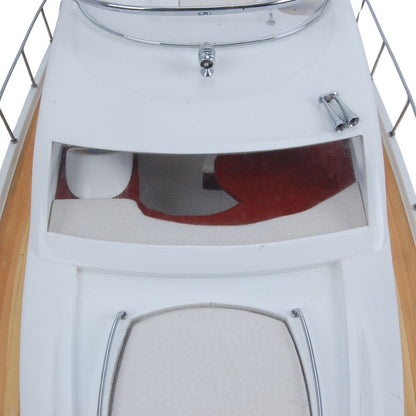 15" Unfinished Wood Hand Painted Model Boat HomeRoots