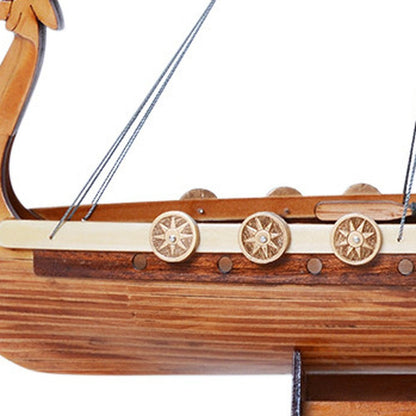10" Unfinished Wood Hand Painted Model Boat HomeRoots
