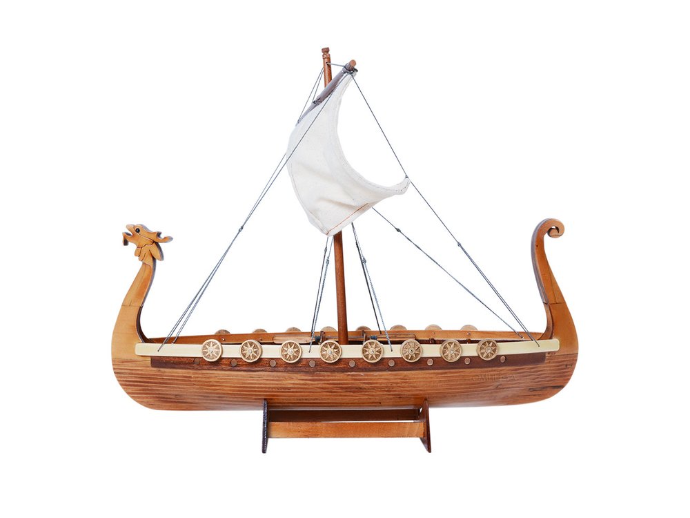 10" Unfinished Wood Hand Painted Model Boat HomeRoots