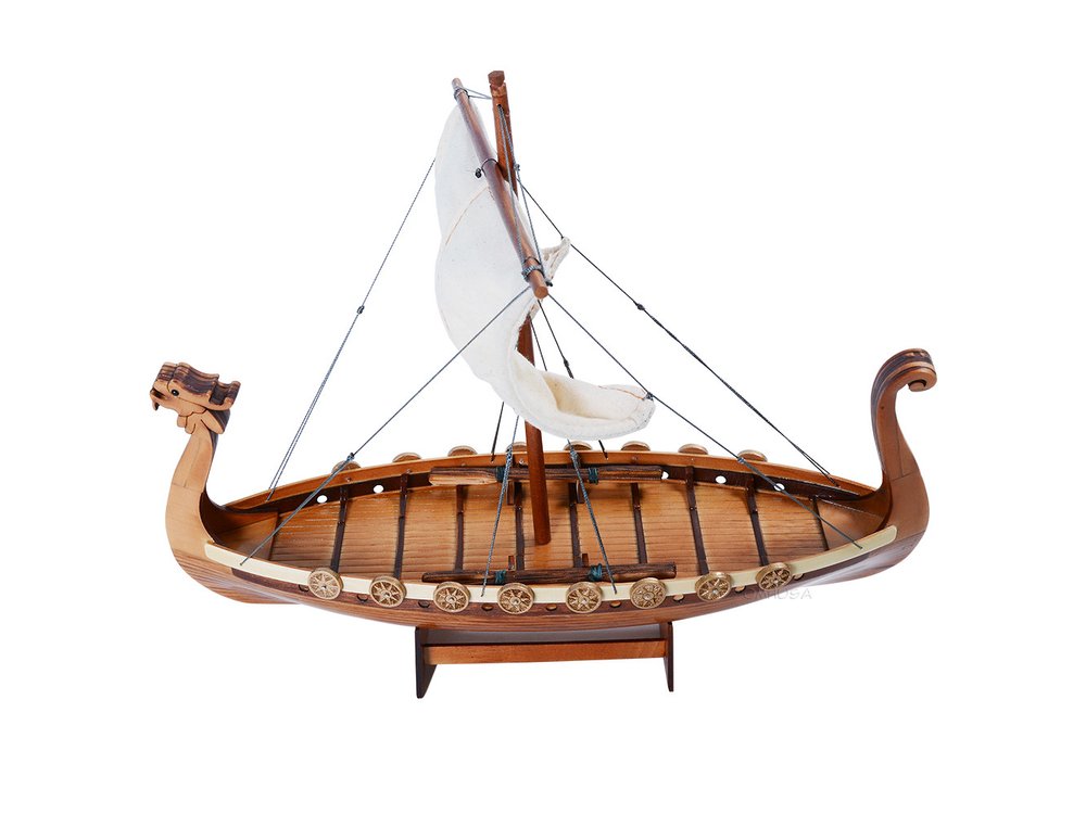 10" Unfinished Wood Hand Painted Model Boat HomeRoots