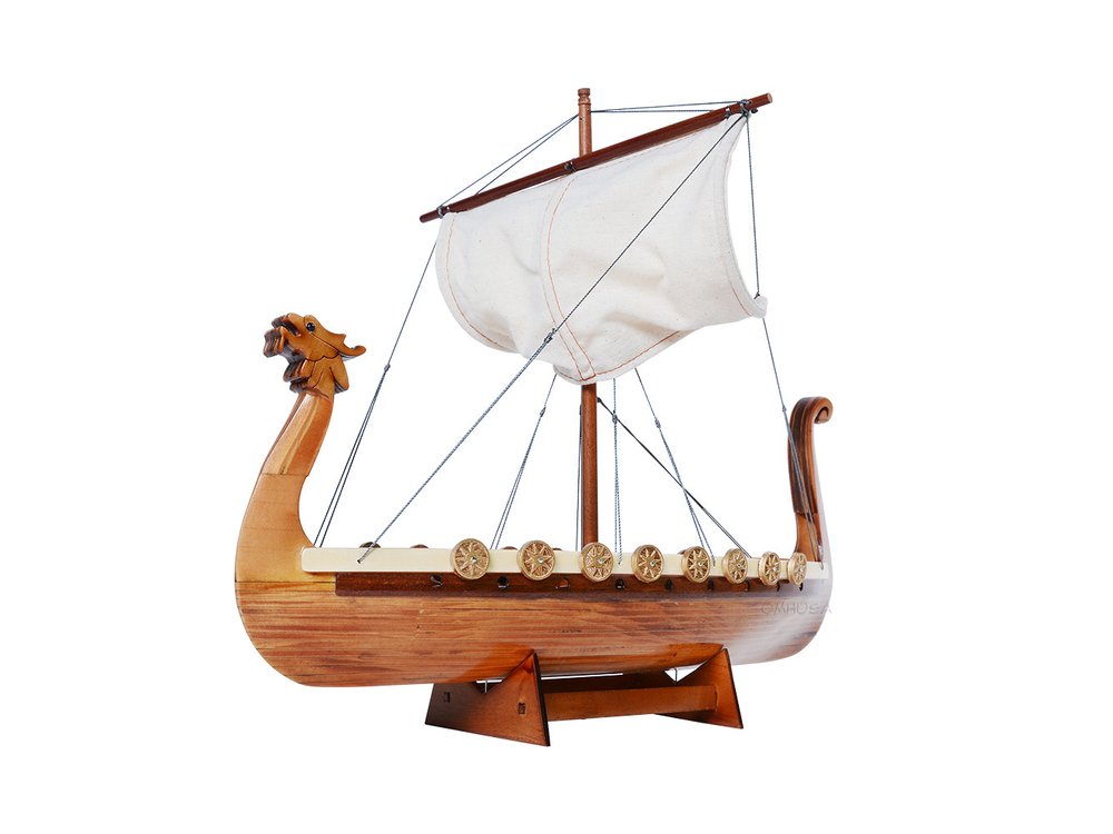 10" Unfinished Wood Hand Painted Model Boat HomeRoots