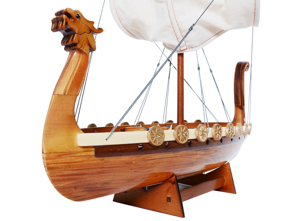 10" Unfinished Wood Hand Painted Model Boat HomeRoots