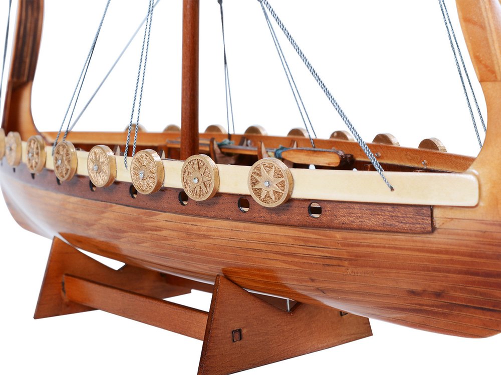 10" Unfinished Wood Hand Painted Model Boat HomeRoots