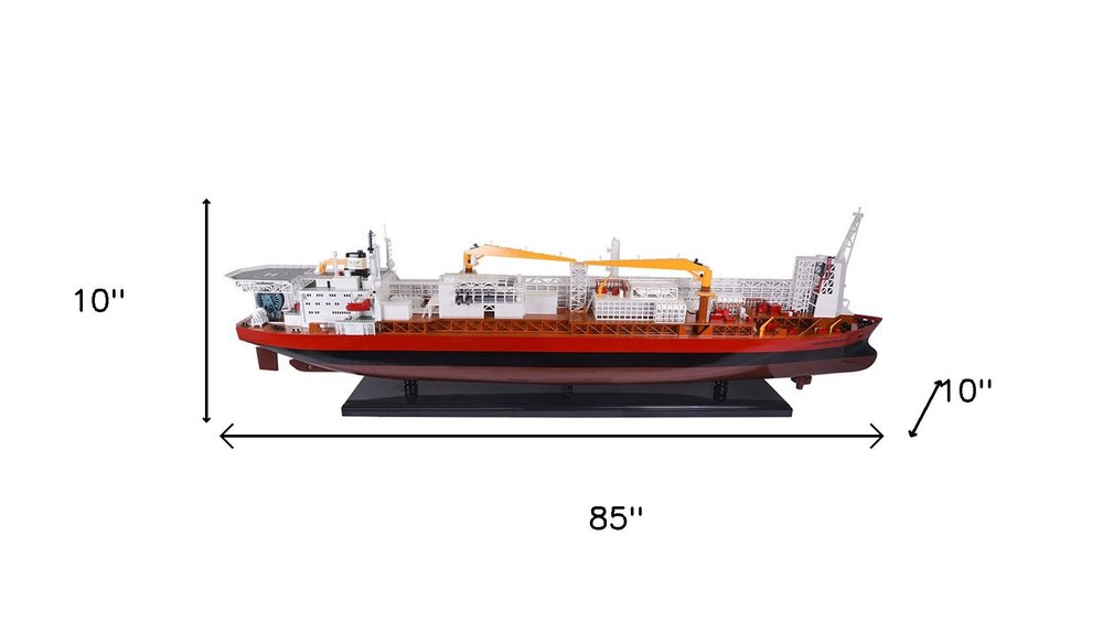 10" Unfinished Wood Hand Painted Model Boat HomeRoots