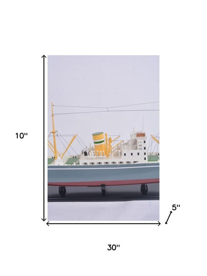 10" Unfinished Wood Hand Painted Model Boat HomeRoots