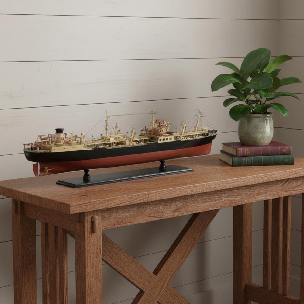 10" Unfinished Wood Hand Painted Model Boat HomeRoots