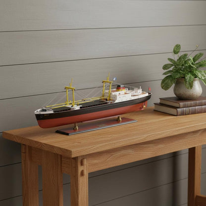 12" Unfinished Wood Hand Painted Model Boat HomeRoots